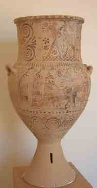 Vase in museum on Paros island, Greece.
