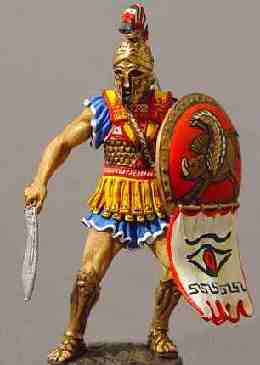 Model of a Greek soldier.