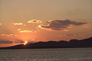 Image of a beautiful sunset on Paros island, Greece.